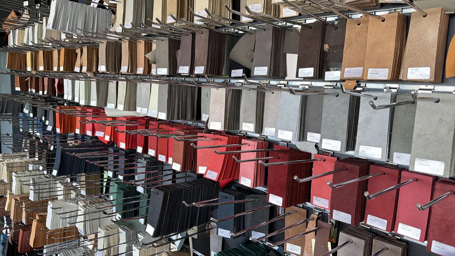Kravczyk leather samples in the product catalogue